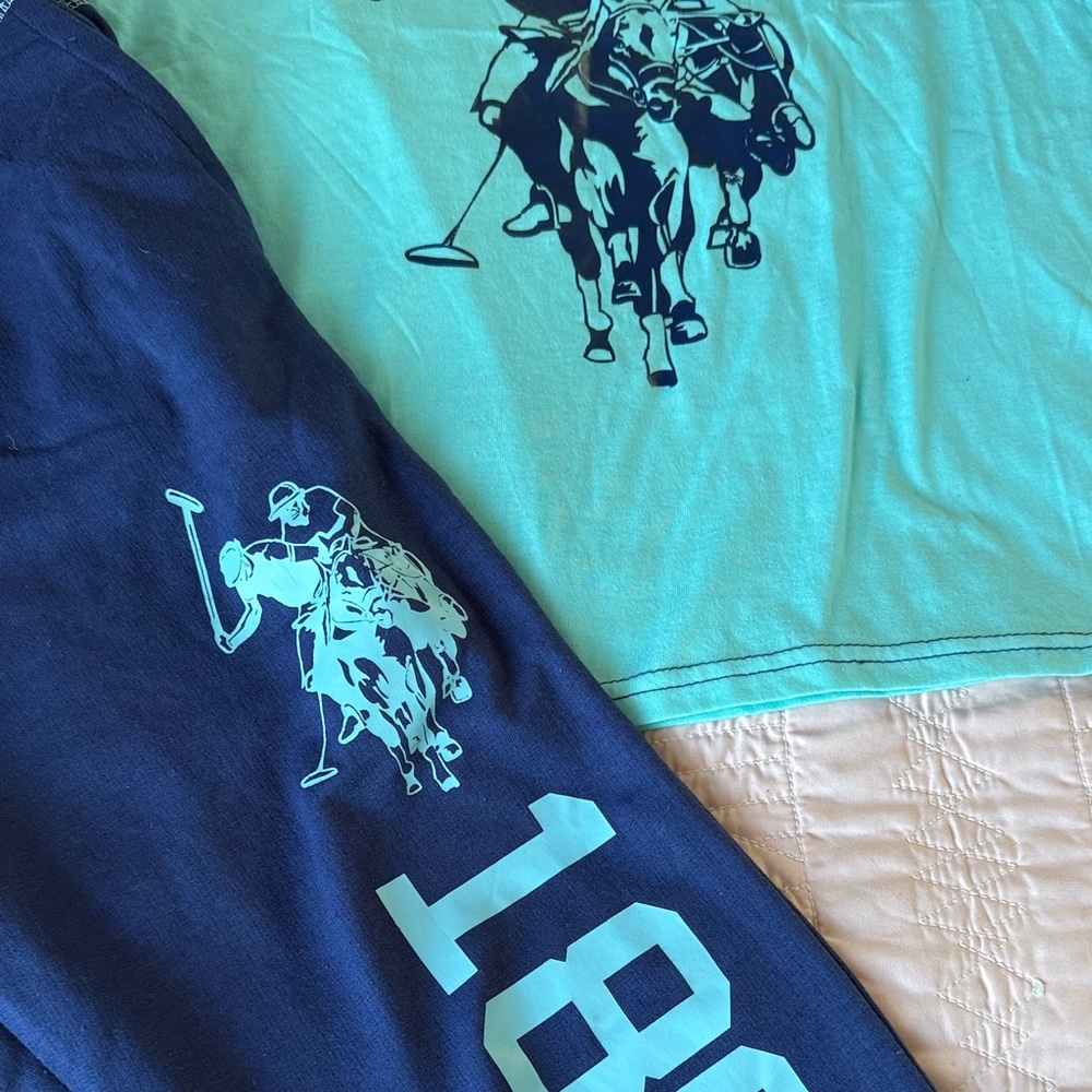 U.S. Polo Assn. Woman’s  Navy and Teal Jogger Pants and t shirt bundle - Picture 3 of 10